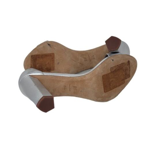 Diane Von Furstenberg Block Heel Chainlink Ankle Strap High Heels Sandal Size 10 - Picture 4 of 7